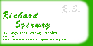 richard szirmay business card